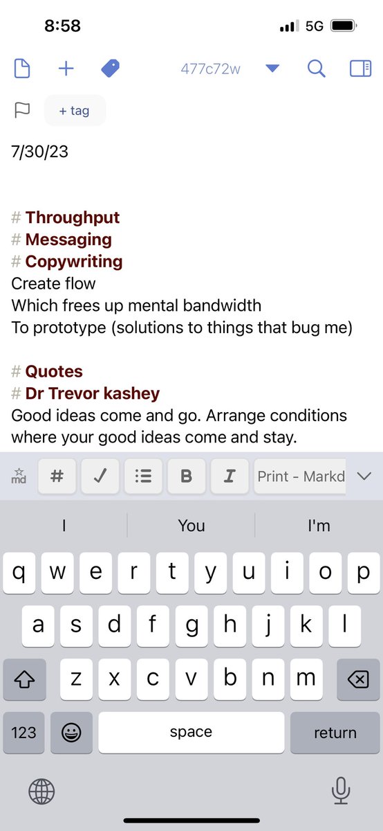 macdonkt's tweet photo. @DrKashey The "Drafts" app is my savior.
Open app- immediately record idea, milliseconds matter 
THEN
Tag / title appropriately 
EOD - create "curation pages" of all likes with likes tagged note chunks from the day

Not fancy, effective https://t.co/794QxgKoZW