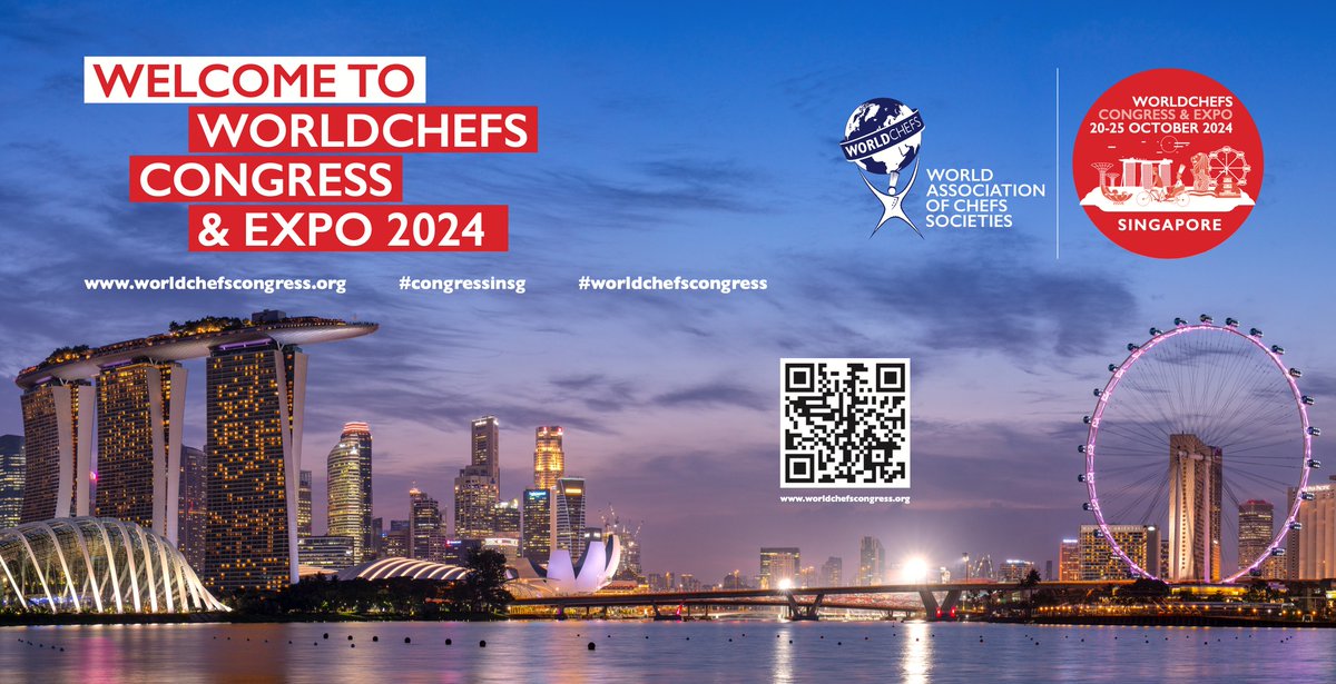 WACSworldchefs's tweet photo. Worldchefs Congress &amp; Expo will return in Singapore 2024! 🇸🇬 

Visit our website to learn about dates, venues, and to register for a discounted price from now until December 31, 2023 👉 https://t.co/46eL6Jktbj

We hope to meet you in Singapore! #WorldchefsCongress https://t.co/2dqnCME3gF
