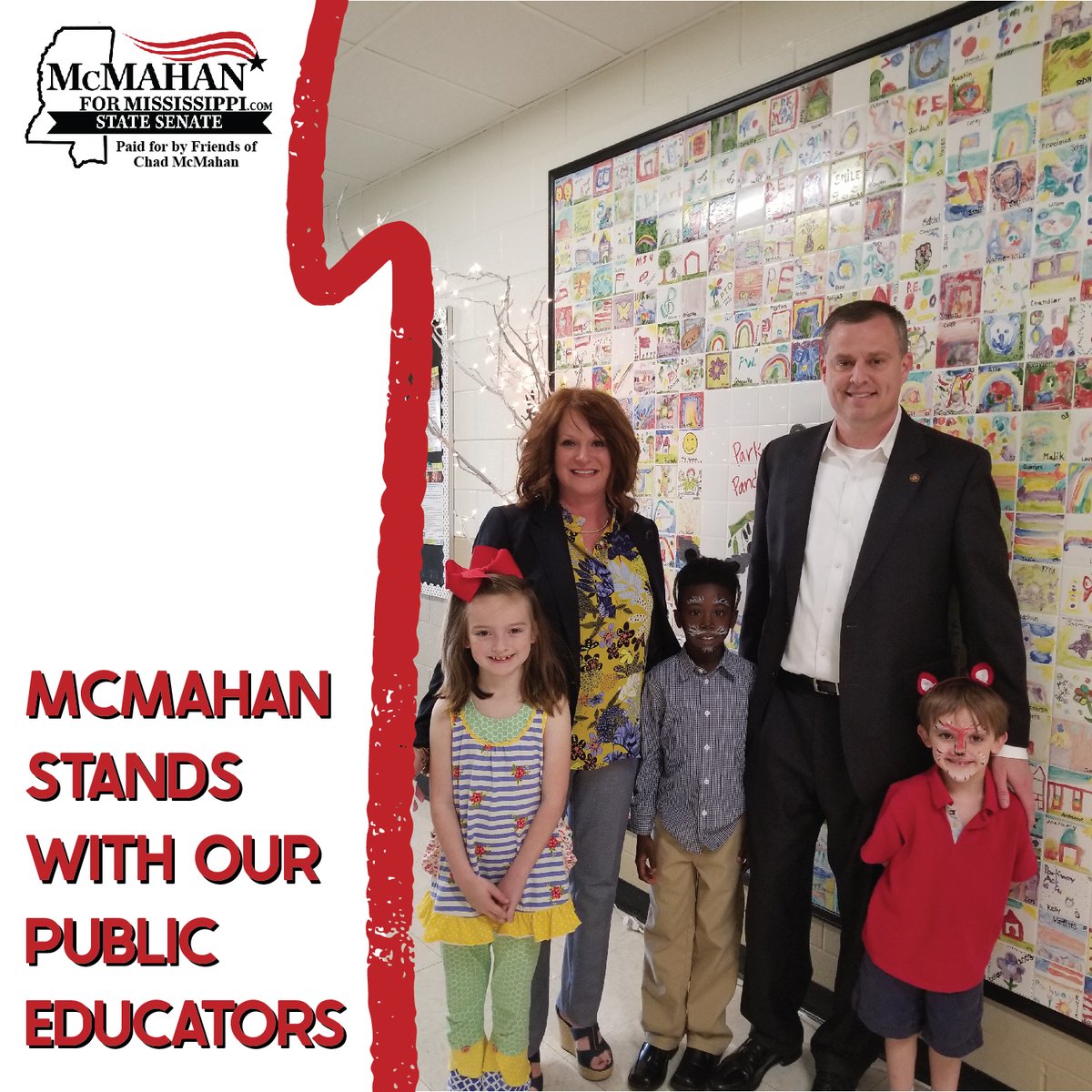 Happy National Support Public Education Day! Today, we celebrate how public education shapes Mississippi's future leaders. Join #McMahanForMississippi in our mission to strengthen, support, & uplift our schools for generations to come!

#SupportPublicEd #MSedu #InvestInOurFuture