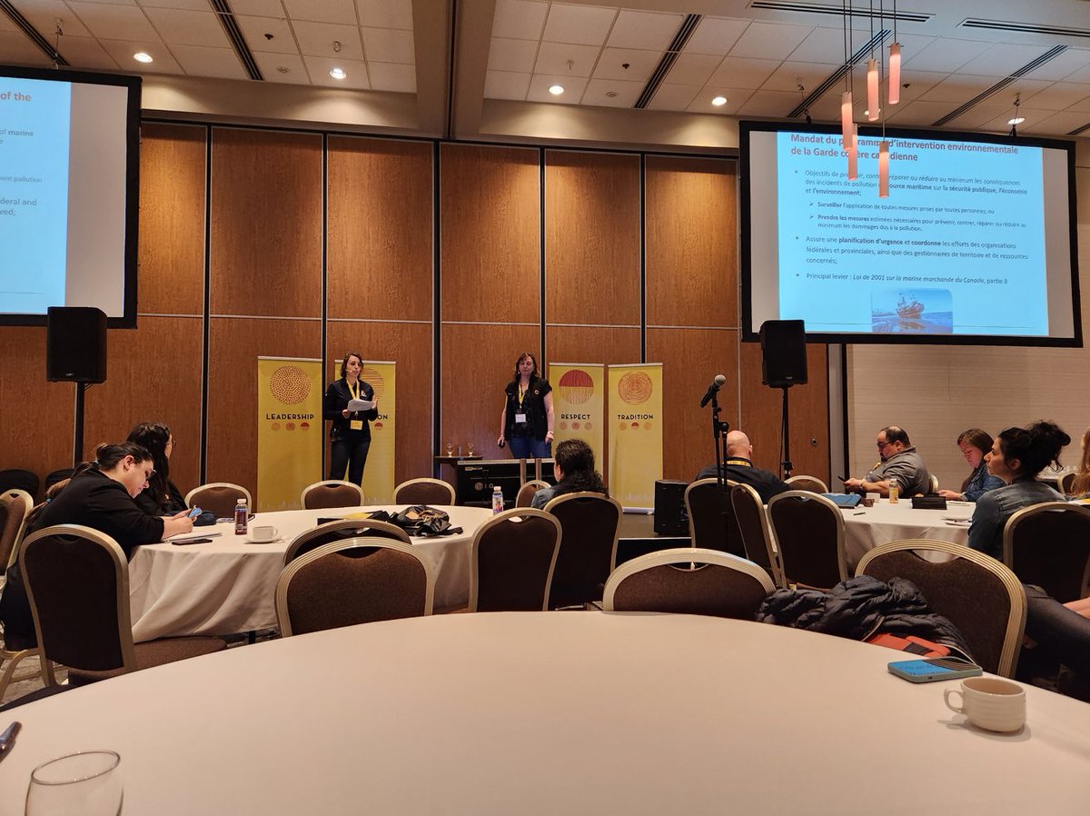 CoastGuardCAN's tweet photo. Members of our #EnvironmentalResponse team recently took part in an Emergency Management symposium co-organized by the Grand Council of the Waban-Aki Nation, Indigenous Services Canada & The Great Assembly. Over 120 Indigenous representatives & 80 partners attended! #BravoZulu https://t.co/VC8ZFk7xbW