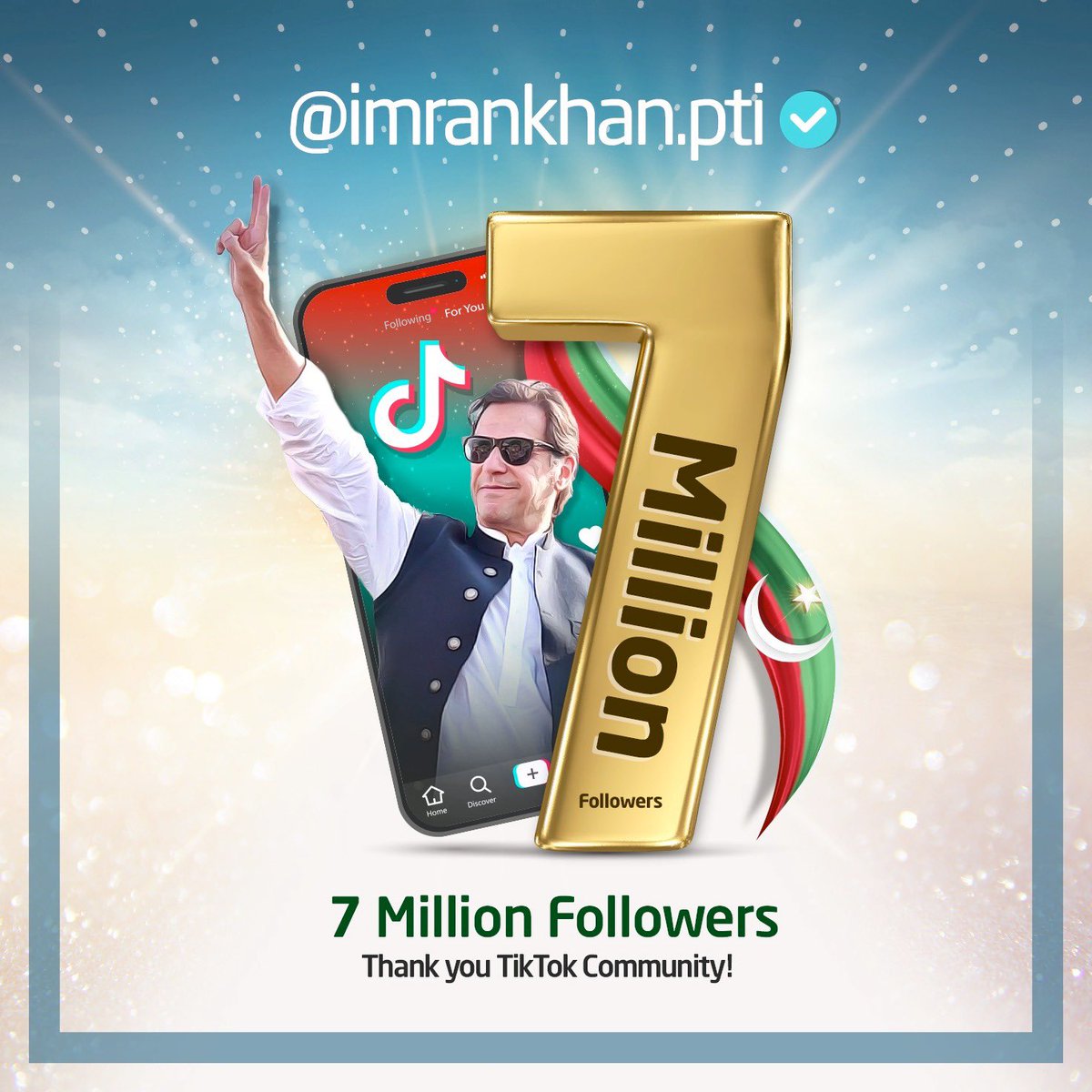 PTIofficial's tweet photo. Imran Khan has now become the most followed world leader on TikTok, in a matter of days!
Such is the power of the ideology that is Khan!
#خان_تیرے_ساتھ_رہیں_گے https://t.co/a4kjEraheo