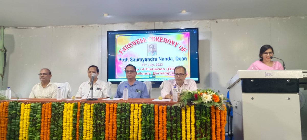 jajpurfish2023's tweet photo. Happy Retirement life sir Prof and Dean,College of Fisheries,OUAT Saumyendra Nanda sir . We are grateful to learned core of Fisheries under your guideship as our teacher @ouat https://t.co/70BNJ7SkK7