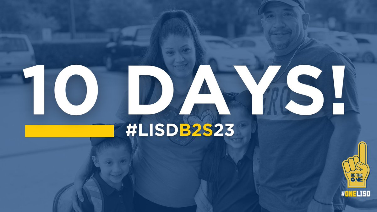 LewisvilleISD's tweet image. Just 🔟 days until the start of the 2023-24 school year!

Be sure to visit LISD.net/BackToSchool for all of the forms, resources and information you need for a successful start to the school year! #OneLISD #LISDB2S23