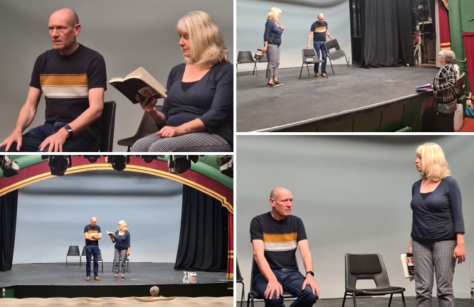 PPGateshead's tweet photo. Check out these #RehearsalShots of our next production, #SeptemberInTheRain by #JohnGodber. On the Little Theatre Gateshead stage are Trevor and Anna, with director Theresa following their progress.
Do not miss this delightful #TwoHander observational comedy. See pin.
#Amdram https://t.co/PjcXp6N1bb