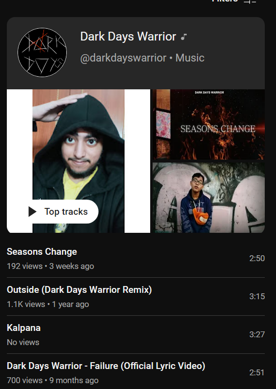 darkdayswarrior's tweet photo. @TeamYouTube This guy's video is appearing in my OAC Gallery as "Outside (Dark Days Warrior Remix)" i never released this song. I contacted my distributor about this but nothing worked. so now contacting you guys. Please remove this video from my OAC Gallery

Attaching Screenshot https://t.co/MSLcrB6W19