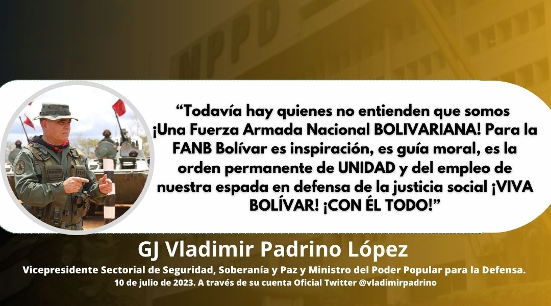 📜 #Pensamiento #30Jul || Nuestro Libertador Simón Bolívar, nos dio la demostración más sublime sobre el verdadero amor a la Patria e inspirando así a los hombres y mujeres de la #FANB para seguir con su legado que vive dentro de nuestro accionar y convicción para siempre.