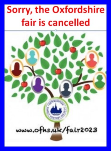 OXFFamHistory's tweet photo. Sorry to all who'd hoped to come to our family history fair in Bicester on October 7th.  We've sadly had to cancel it.  Hope to see many visitors in 2024!
#SocietySunday  #Bicester  #OxTweets https://t.co/NTcmkfA0vz