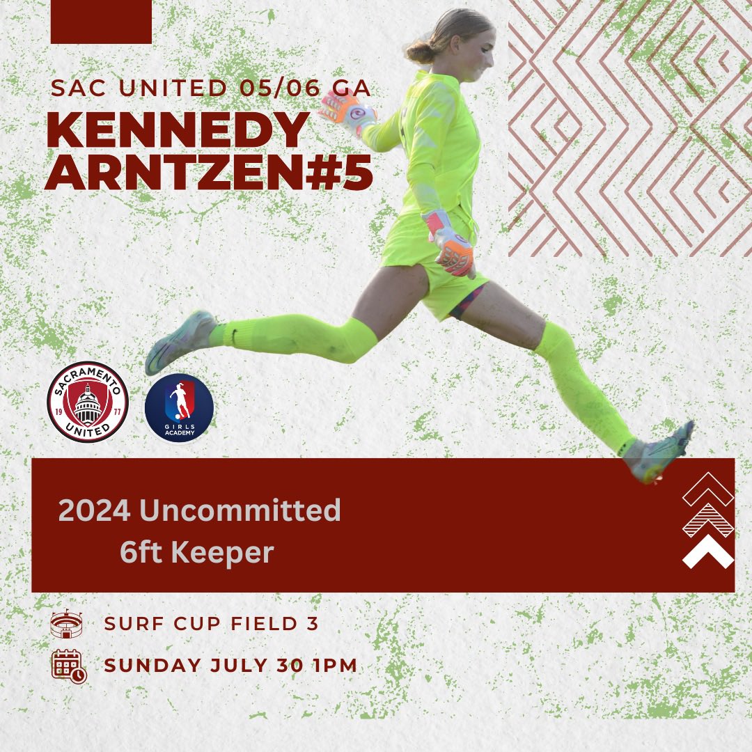 Day 3 <a href="/surfcupsports/">SurfCupSports</a> game time 1pm field 3
<a href="/scoutingzone/">ScoutingZone®</a> 
<a href="/ImYouthSoccer/">ECNL/GA/Recruiting/College Soccer</a> <a href="/GAcademyLeague/">Girls Academy</a> <a href="/SacUtd_soccer/">Sacramento United</a>