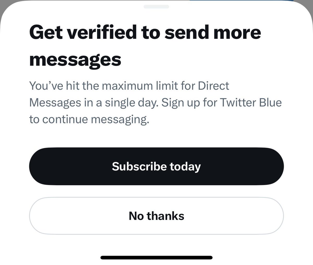 Que mierda es esta? Ahora tengo límite de mds.. si no os contesto es culpa de <a href="/elonmusk/">Elon Musk</a>