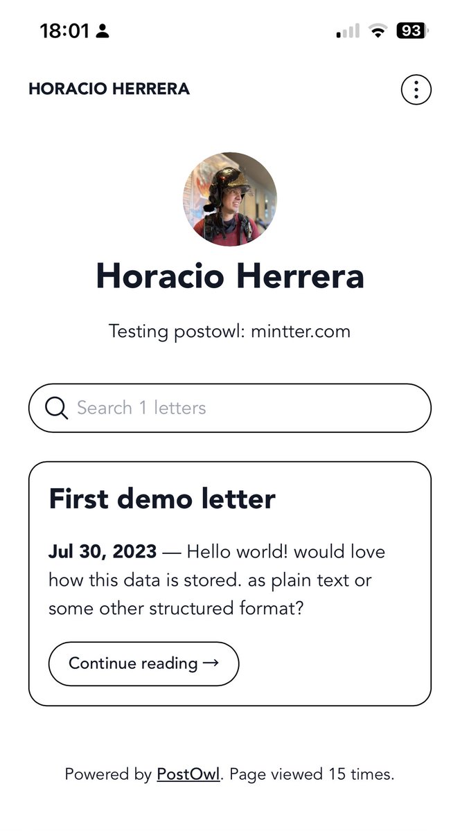 The setup was flawless!
Looking forward to see how this evolve!

👉  postowl.fly.dev