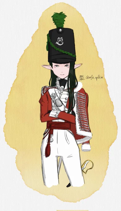 【引用RTに絵を貼ってバトンを繋ぐ企画】 しぃさんからバトンいただきました!! ファンタジックな創作をされていてなおかつ軍服キャラも登場する、御舟と同じ波長を感じる創作家さんです!  自分は19世紀イギリスをモチーフにしたファンタジー創作やってます  自分はアンカーでよろしくお願いします〜