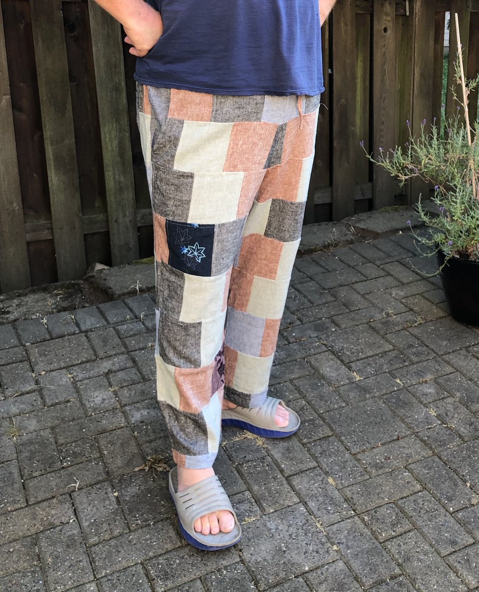 TravelerJim's tweet photo. #pojagi patchwork shore pants. #sewing #memadewardrobe #menwhosew https://t.co/stKccMZqhi