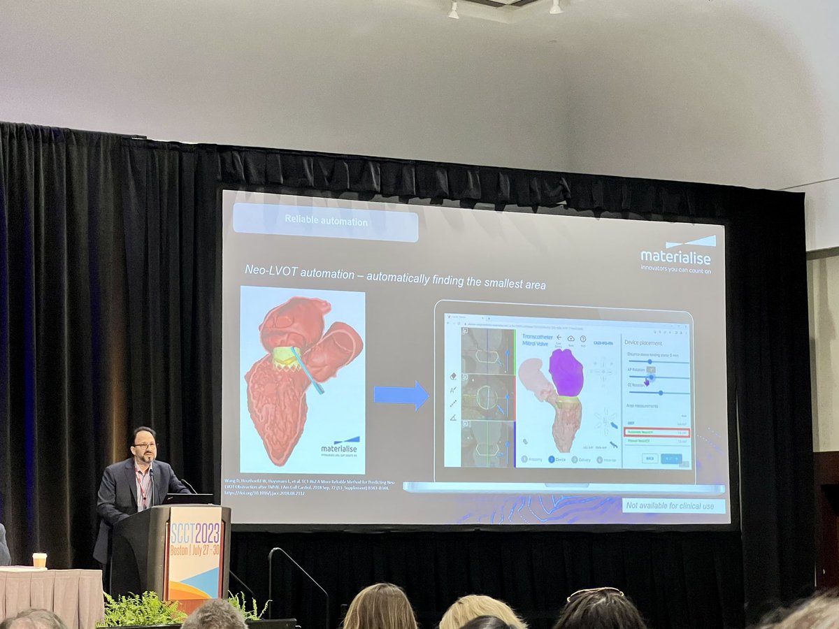 tiffchenMD's tweet photo. Future of #SHDimaging is here: Ronak Rajani showcasing the latest solutions for #LAAO, #TAVR, #TMVR planning at #SCCT2023. Will #AI 🤖 break barriers to complex structural intervention planning? Cost & availability of software are key to ⬆️ procedural safety & accessibility https://t.co/75mN7PkgME