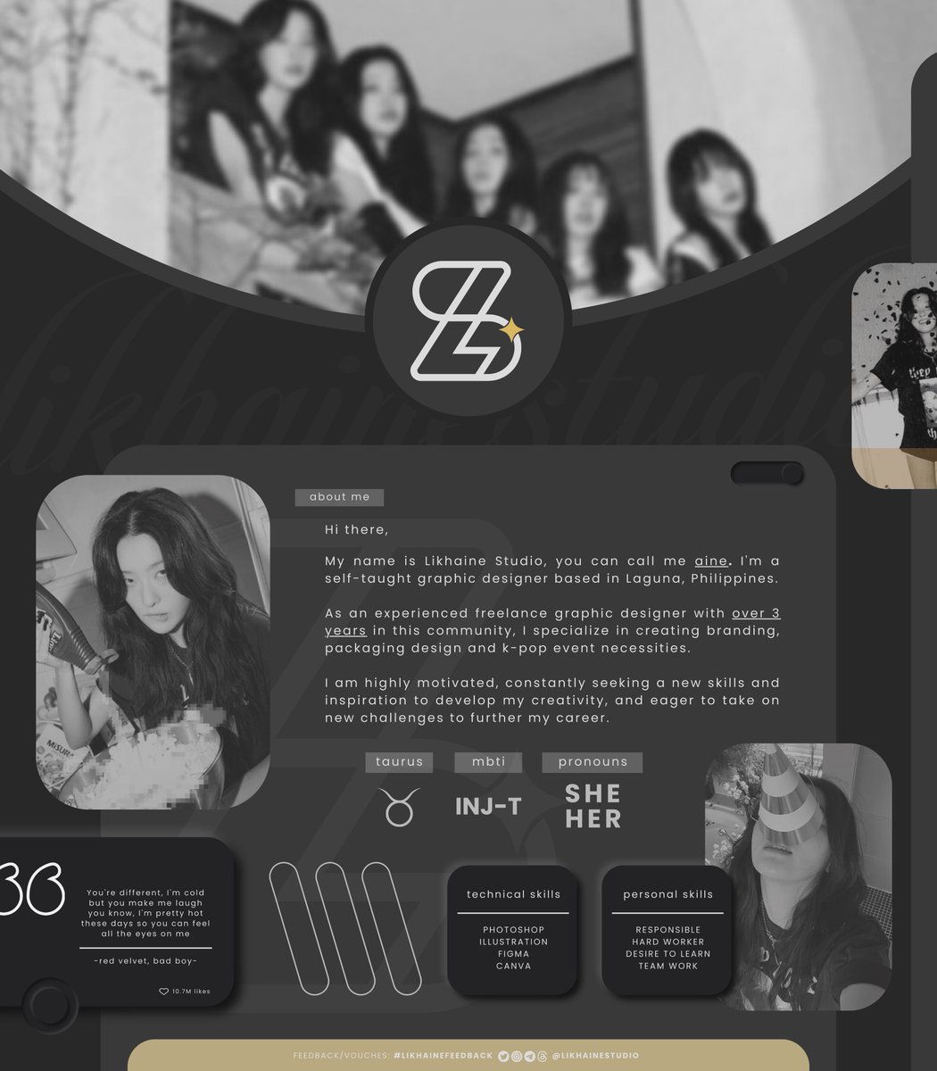 likhainestudio's tweet image. From eye-catching logos to stunning illustrations, we&apos;ll bring your ideas to life with creativity and precision .ೃ࿐

Let your imagination run wild, and let me handle the rest ﹗

✱ vouches: #likhainefeedback
✱ samples: #likhainestudio
✱ carrd: likhainestudio.carrd.co