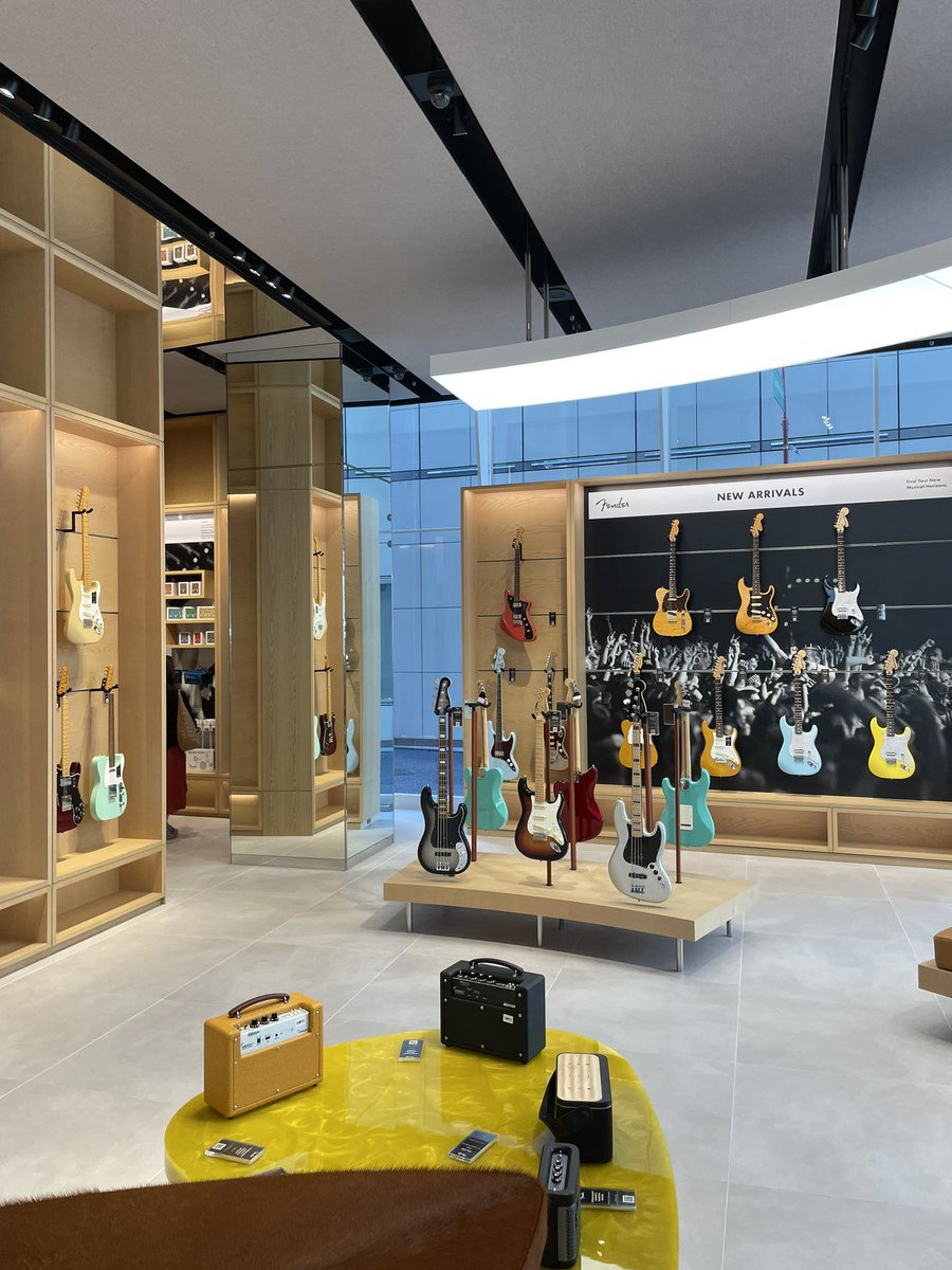 Klein Dytham’s Fender Showroom in Harajuku Tokyo, the site of my first public performance in the city. It went well.,