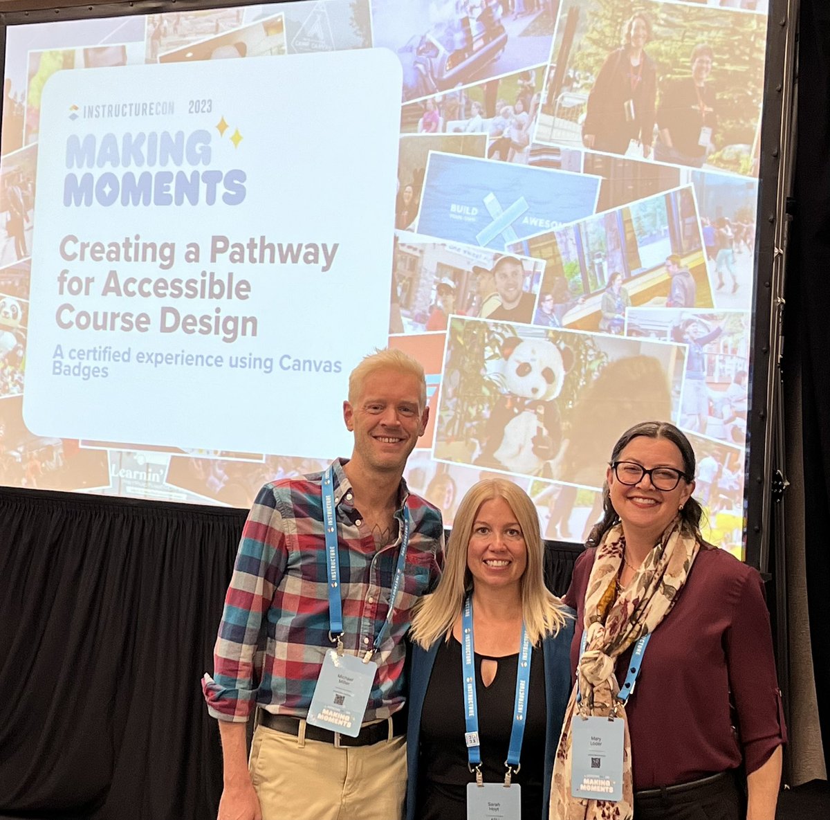 momloder's tweet photo. Late to post but still unpacking all the fun… we had the opportunity to present on #Accessible #Course #Design and our latest #ProfessionalDevelopment course at @ASU it was awesome to see the value of #CanvasBadges and how our experiences help shape others. Thank you for coming! https://t.co/15tGExApe0