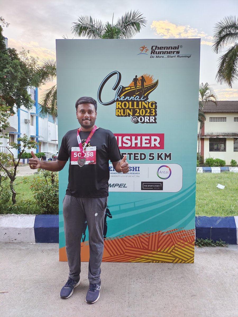 selvanathan_s's tweet photo. SELVANATHAN S has successfully completed 5 Km in a time of 00:37:49  Chennai Runners Rolling Run 2023 https://t.co/SBSGDk1SKw https://t.co/oSdiI8j4pm