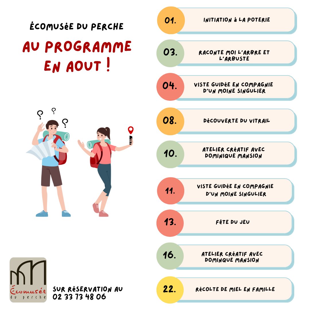 EcomuseduPerche's tweet photo. ☀️Le mois d'août arrive avec son lot d'activités et animations.
🌿Partage, découvertes et festivités seront encore au rendez-vous ce mois-ci !
🔥Fête du jeu le dimanche 13 août de 10h30 à 18h à l'Ecomusée du Perche. 
⚠️Réservez dès à présent vos animations au 02 33 73 48 06 https://t.co/xqdhYsW9b5