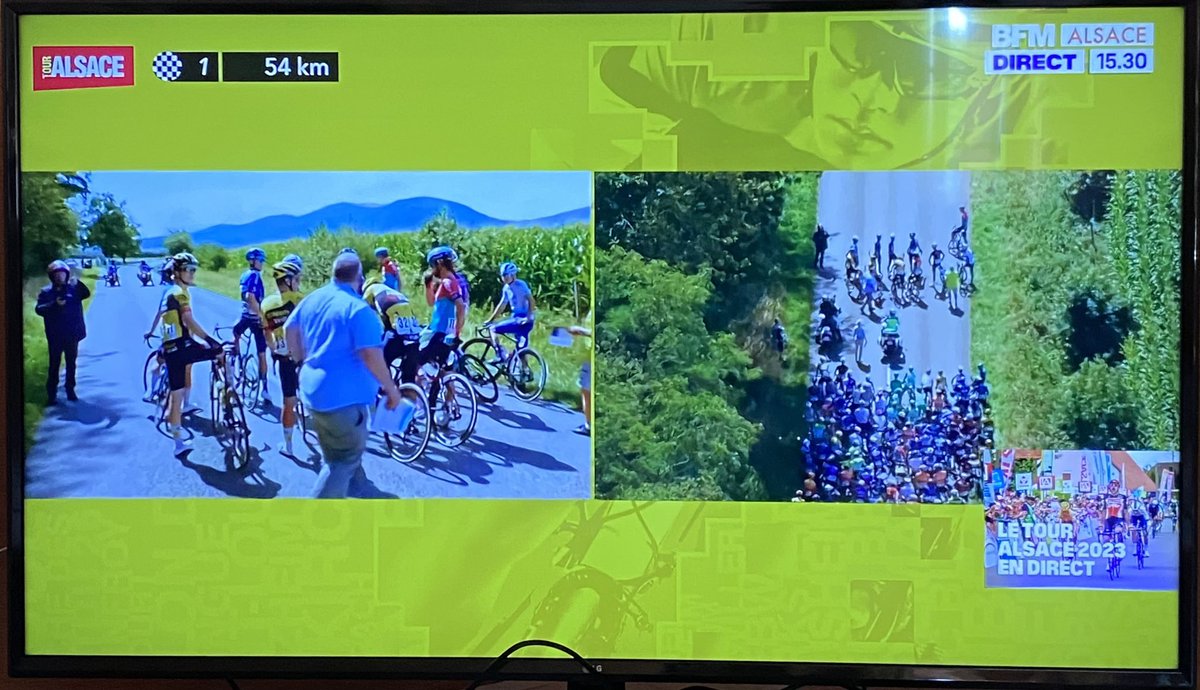 La belle histoire #FFL du jour : Le soldat Hervé a ressorti la pancarte cet après-midi sur le #TourAlsace positionné à nouveau à 13km du Virage Pinot. Quelques kilomètres plus loin, l’échappé se trompe de route et la course est neutralisée 13 minutes. <a href="/FFLose/">Fédé 🇫🇷 de la Lose</a>