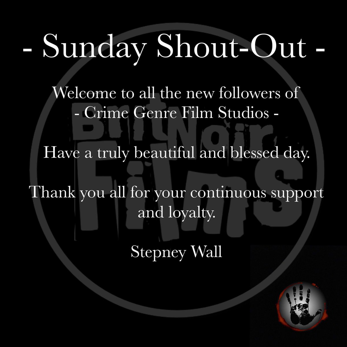 brit_films's tweet photo. Welcome to all the new followers of
- Crime Genre Film Studios -
Have a truly beautiful and blessed day.
Thank you all for your continuous support
and loyalty.
@StepneyWall
#StepneyWall https://t.co/XddSS1i5Oh