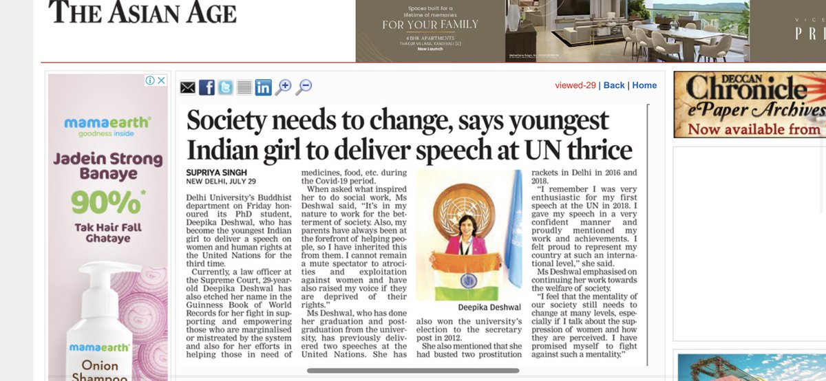 deepikadeshwal's tweet photo. Thanks @DeccanChronicle #AsianAge #dubeat https://t.co/Wl58odi7XJ