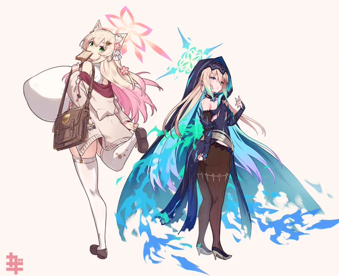 学生服衣装の姫様と超越者の姿の先生を並べてみた こう見れば姫様の先生リスペクトっぷりがハッキリわかると思います