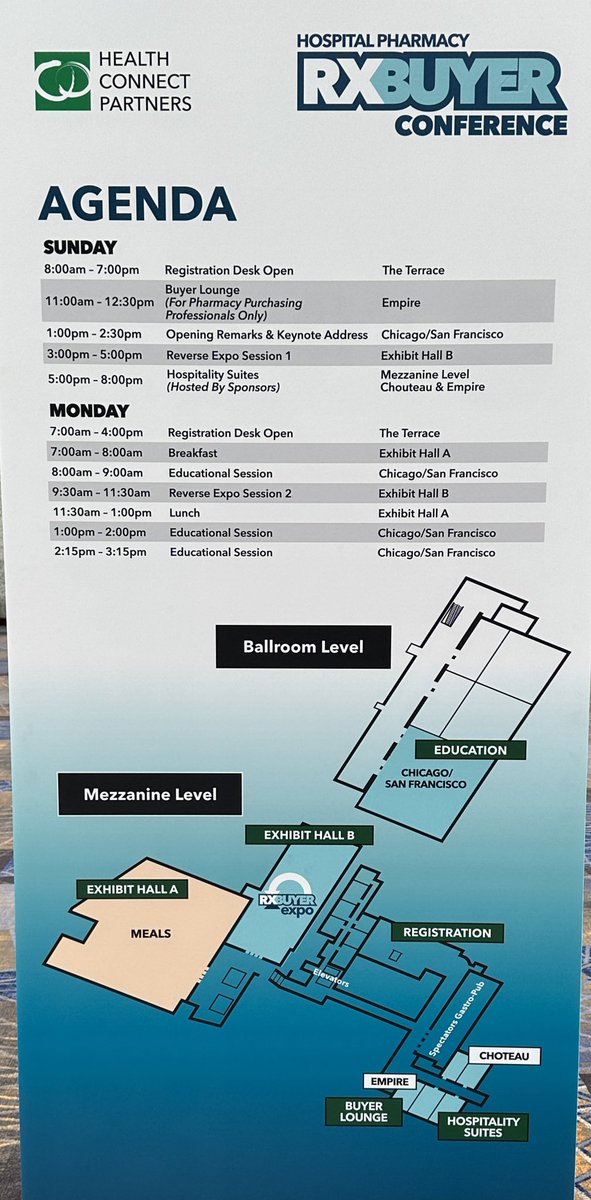 HCP_ReverseExpo's tweet image. For our #HCPRxBuyer23 attendees, save this picture of the conference agenda and map to your phone so you have it handy!