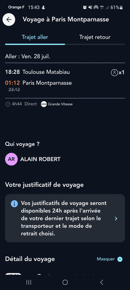 alainrobert's tweet photo. @SNCFVoyageurs @SNCFConnect 2h00 de retard pile, du coup, c'est quoi ? 25% ou 50% ? Je suis désolé,  mais ce manque de clarté doit profiter au client. Il eut fallu écrire : jusqu'à 1h59 ou à partir de 2h01...Je suis arrivé avec 2h00 pile  de retard ! https://t.co/mPGOSjzxPa