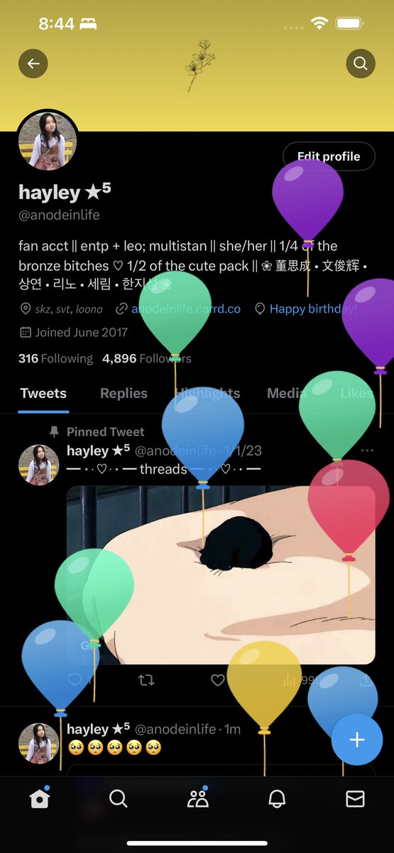 anodeinlife's tweet photo. happy Me day 💞 https://t.co/WVOwz9M3Qj