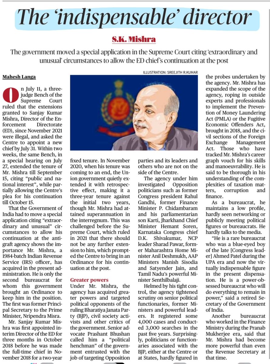 imRavikantYadav's tweet photo. People in #news
*The Indispensable Director
Sh S.K. Mishra #EDchief
*The Comeback Artist
Mr Pedro Sanchez #Spain #elections
*The Next Generation Dynast
Mr Hun Manet #Cambodia
*Army General declares himself leader of #Niger
Mr Abdourahamane Tchiani
#UPSC
Source: TH https://t.co/WPmZMUpmSa