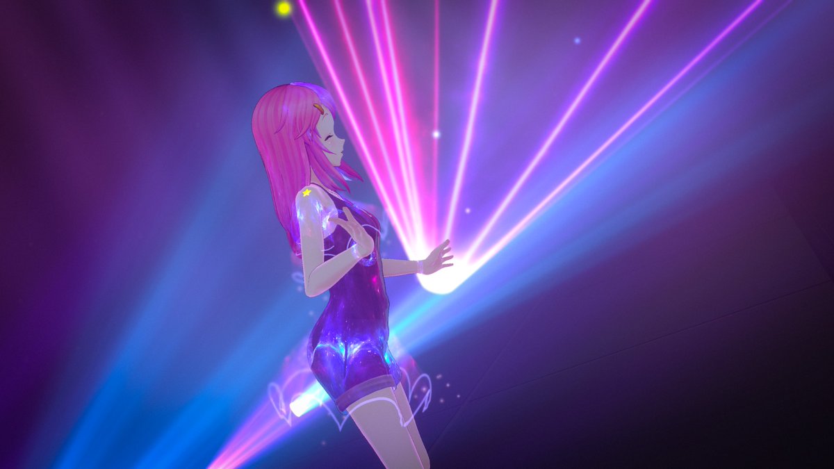 OculusTan's tweet photo. 今夜の #VRSLT x #秋HUB セトリはこちら🎵

#VirtualReality 
#ぴょんぴょんするの
#KawaiiAdventure!
#沈められないのかな？
#VirtualBrave
#VirtualWonderland
まぼろし #VirtualFeelings

素敵写真はKaerun @jellekayen さん撮影✨演出は青猫さんとわたしの即興コラボです🪄
#Vket #VketReal https://t.co/d2uxHiOeFD