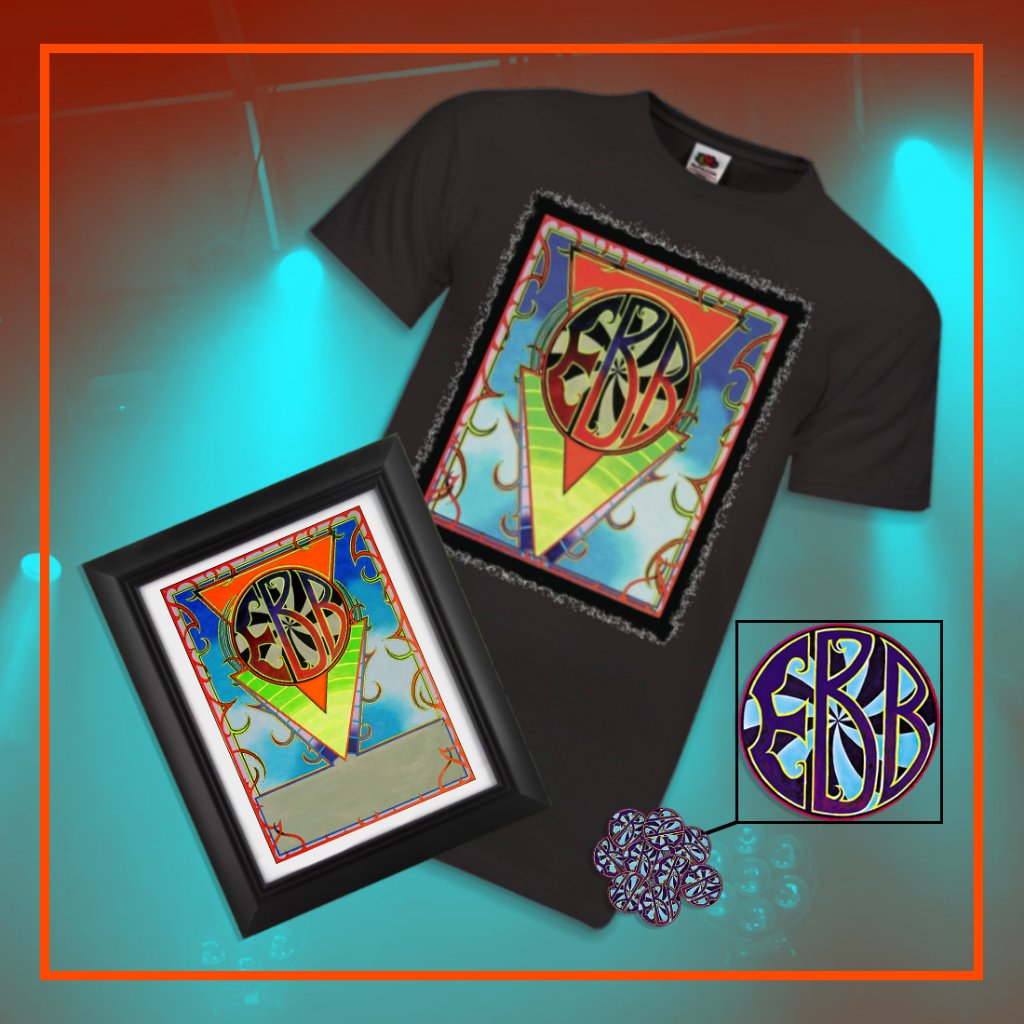 💥 NEW MERCH ALERT💥 Available exclusively at our next batch of gigs!! See Violet! 🖼 EBB signed posters (A3) 👕 EBB poster print tshirts 🧷 EBB pin badges #music #gigs #livemusic #artrock #progrock #superchuffed #musicians #merch #newmerch #bandmerch #progtothepeople #prog