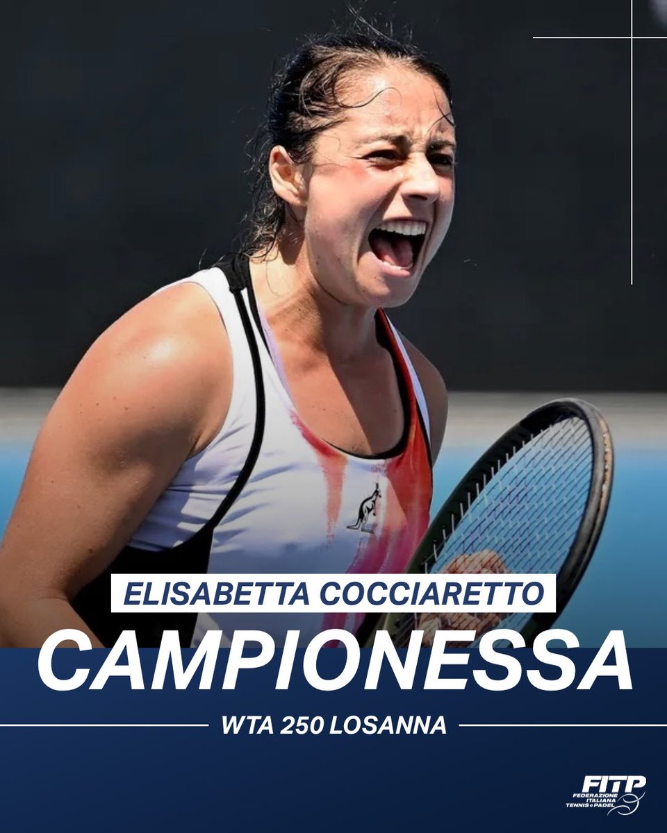 🏆🇮🇹 E L I S A B E T T A 🇮🇹🏆

#Cocciaretto è campionessa a Losanna: primo titolo #WTA in carriera! 👏🏻 

#tennis