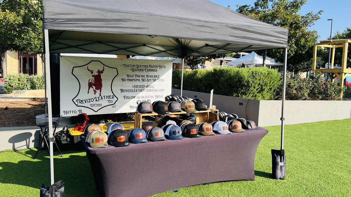 TrevizoHatCo's tweet photo. We are ready to go at our new location on Sundays at the Farmers Market in @hillcountrygalleria
Come and see us, we'll be here until 1pm!!
#trevizoleatherco #hillcountrygalleriafarmersmarket #hillcountrygalleria #leatherpatch #smallbusiness #familybusiness https://t.co/6jvZ6UFcSp