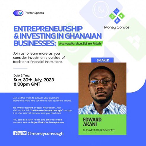 moneyconvosgh's tweet photo. You simply cannot miss this conversation ! Set a reminder and invite friends and family!
https://t.co/yG4SYBoEcd https://t.co/mvK5XwyVmA