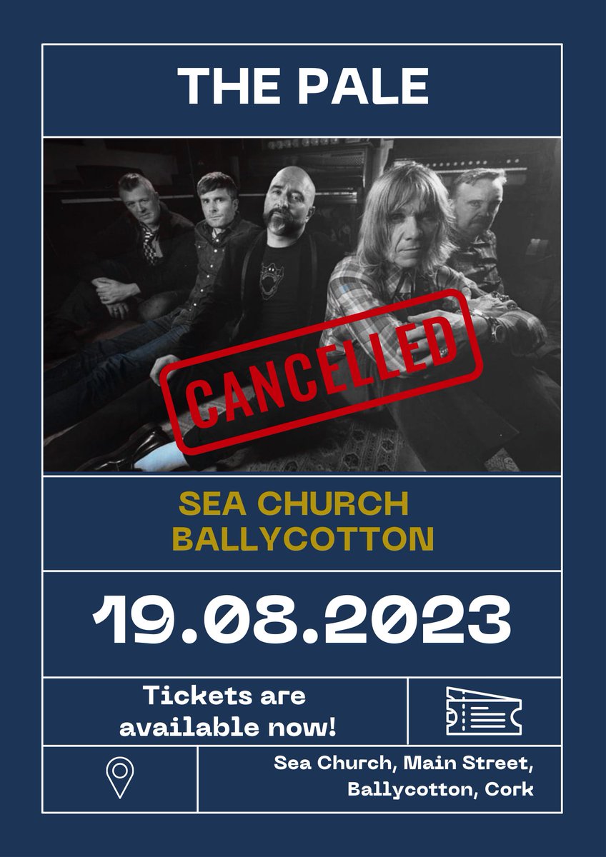 Hello everybody, We are sorry to announce that our gig at Sea Church has been cancelled. If you bought tickets the vendor will give you a full refund. Thank you all for your support. Grá Mór, The Pale