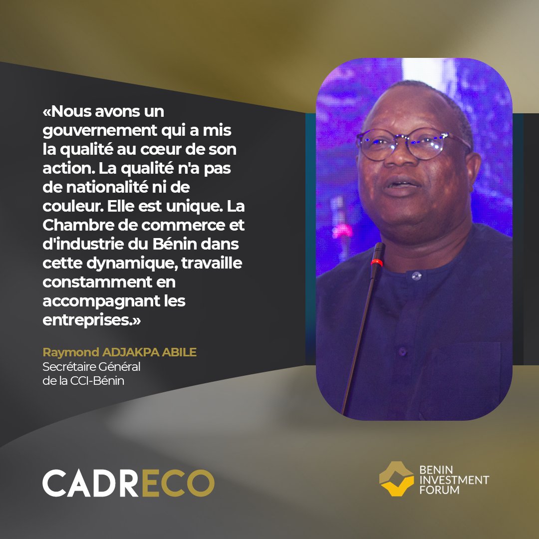 Extrait des propos de Mr Raymond ADJAKPA ABILÉ , Secrétaire Général de la Chambre de Commerce et d'Industrie du Bénin - <a href="/ccibenin/">Chambre de Commerce et d'Industrie du Bénin</a> lors de son intervention à la 6ème édition du <a href="/BeninInvestment/">Benin Investment Forum</a> Forum 2023. 

#VisitBenin #BIF2023 #cadreco #Wasexo #investment #benin