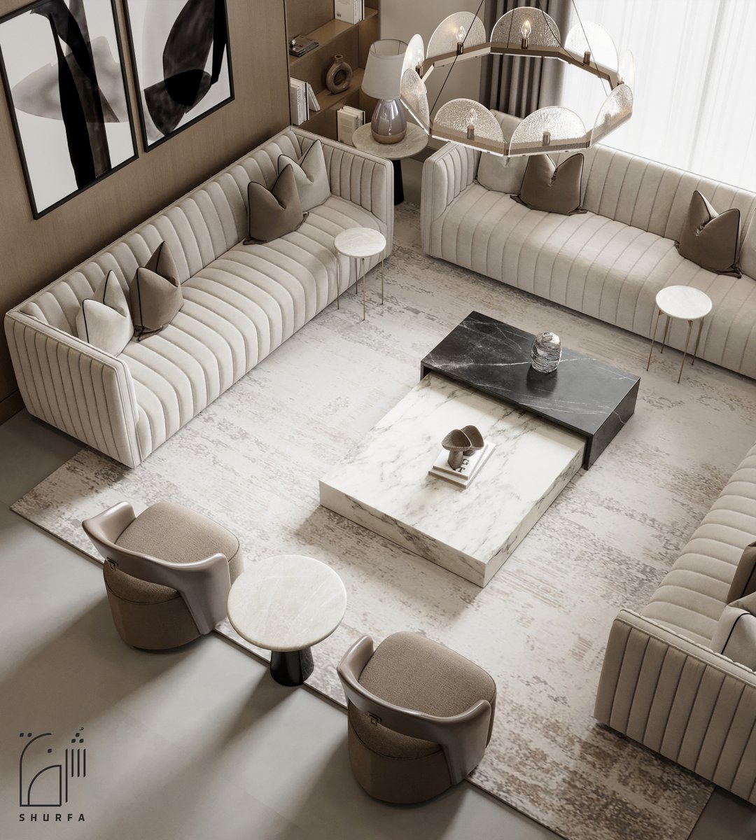 Shurfa_design's tweet photo. من اعمالنا الاخيره في تصميم مجلس الضيافه بمدينة الرياض 😍✨

الكنب : البيت الانيق 
الكراسي : انسل 
طاولات الخدمة :  الرقيب 
النجفه و الابجورات : ارتيريوس 
السجاد : كيرمس
اللوحات : اوروا  
طاولة القهوه : تصنيع (رخام توروس \ رخام كلكتا بورجيني) https://t.co/HzMvclEp9j