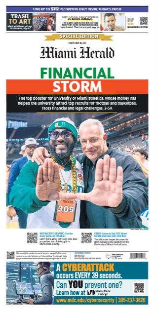 MiamiHerald's tweet image. John H. Ruiz – the brash attorney and entrepreneur – has also become known as the sugar daddy of the University of Miami athletic program, making headlines for his company’s sponsorship of star players and bold proposals to build the university a new football stadium. 🧵