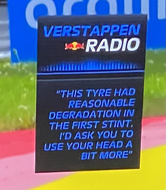 Vetteleclerc's tweet photo. The team radio between Max and GP is just pure gold

#BelgianGP https://t.co/VmncrufRWK