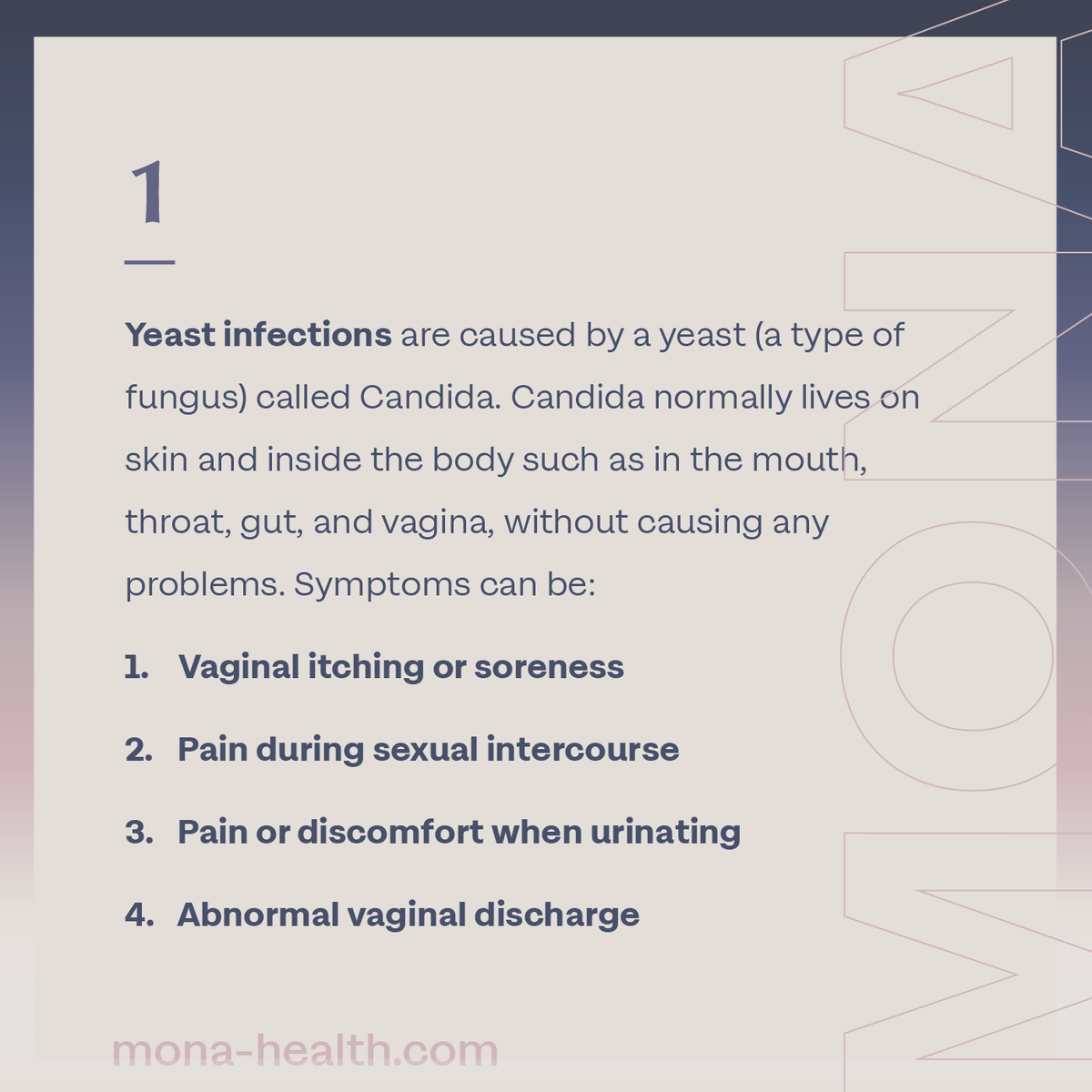 thinkmona's tweet photo. Through MONA, you can test and treat STIs such as yeast infections from the comfort of your home. For the full list of tests and treatments, visit our website (Link in bio) https://t.co/izyRlJfu2d.  #sexualhealth https://t.co/4MsBE5coEQ