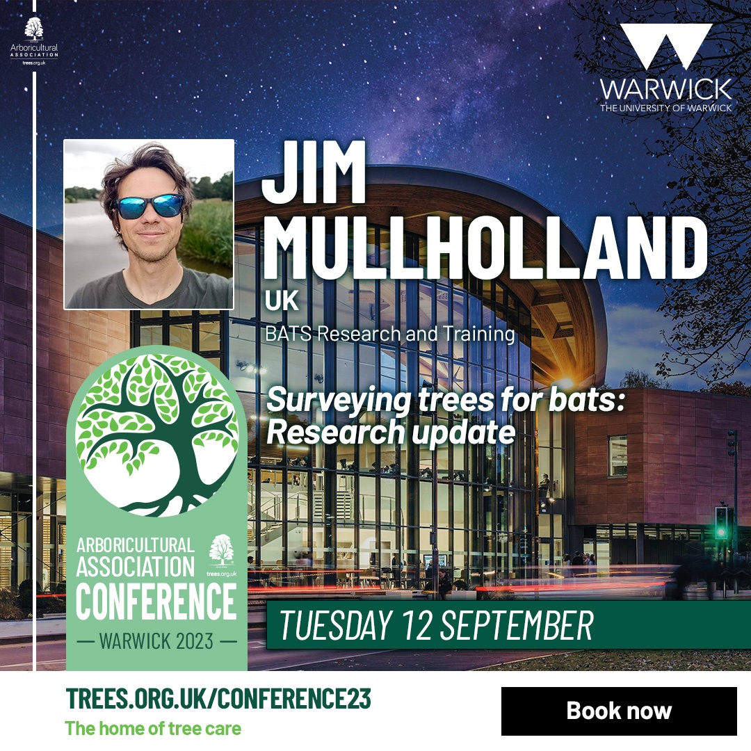 CONFERENCE 2023 SPEAKER PREVIEW! 👨‍🏫

Jim Mullholland will be giving his talk on "Surveying trees for bats; a new hope"

Jim is an ecologist and arboriculturist, with particular interests in veteran trees &amp; bats.

Check out the speakers and book here: trees.org.uk/Arboricultural…