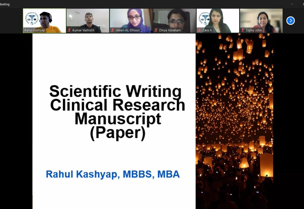 Global Remote Research Scholars Program - GRRSP (@_grrsp) on Twitter photo GRRSP in full swing with its current batches.
❗️Today's important session on Scientific Writing in Medical Research with our worthy scholars. 🎓
One step a time towards high quality medical research.
#MentoringInHealthcare #GRRSP
<a href="/Dr_SRKashyap/">Rahul Kashyap, MD, MBA 🇺🇸🇮🇳</a> <a href="/NawazFaisal_ai/">Faisal Nawaz, MBBS</a> <a href="/ZaraArshad_/">Zara A</a> GRRSP in full swing with its current batches.
❗️Today's important session on Scientific Writing in Medical Research with our worthy scholars. 🎓
One step a time towards high quality medical research.
#MentoringInHealthcare #GRRSP
<a href="/Dr_SRKashyap/">Rahul Kashyap, MD, MBA 🇺🇸🇮🇳</a> <a href="/NawazFaisal_ai/">Faisal Nawaz, MBBS</a> <a href="/ZaraArshad_/">Zara A</a>