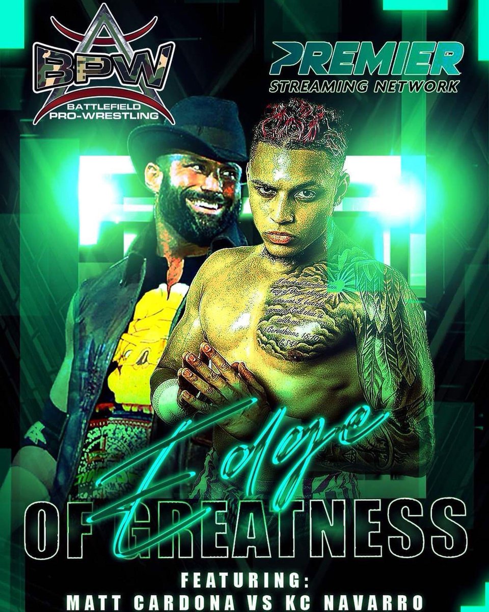🚨TODAY AT 5PM!!!🚨 Does @KCwrestles have what it takes to beat his childhood hero @TheMattCardona??? Find out TODAY LIVE on PREMIER at BPW’s #EdgeofGreatness!!! 💻➡️ Order as PPV, or included with Premier+: watchonpremier.com