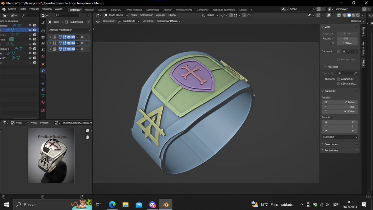 Chuchas_3D's tweet photo. Day 5 I had a few small problems at the bottom, I explain it by comments that I ran out of characters xd
#3djewelry #3d #3dRing #blender #wireframe3d #modeling3d #templar #templarios #knightstemplar #templier #templarring https://t.co/g3AUB2cziZ