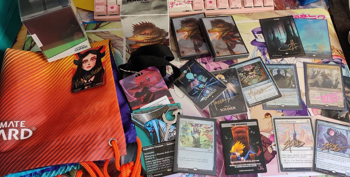 shoisx's tweet photo. After recovering from yesterday, here is my haul. Public Enemy is an Artist Proof, the rest werr cards I already had but got signed. The UG stuff were Meet and Beat stuff and a store raffle. https://t.co/LzKQ7Gohn6