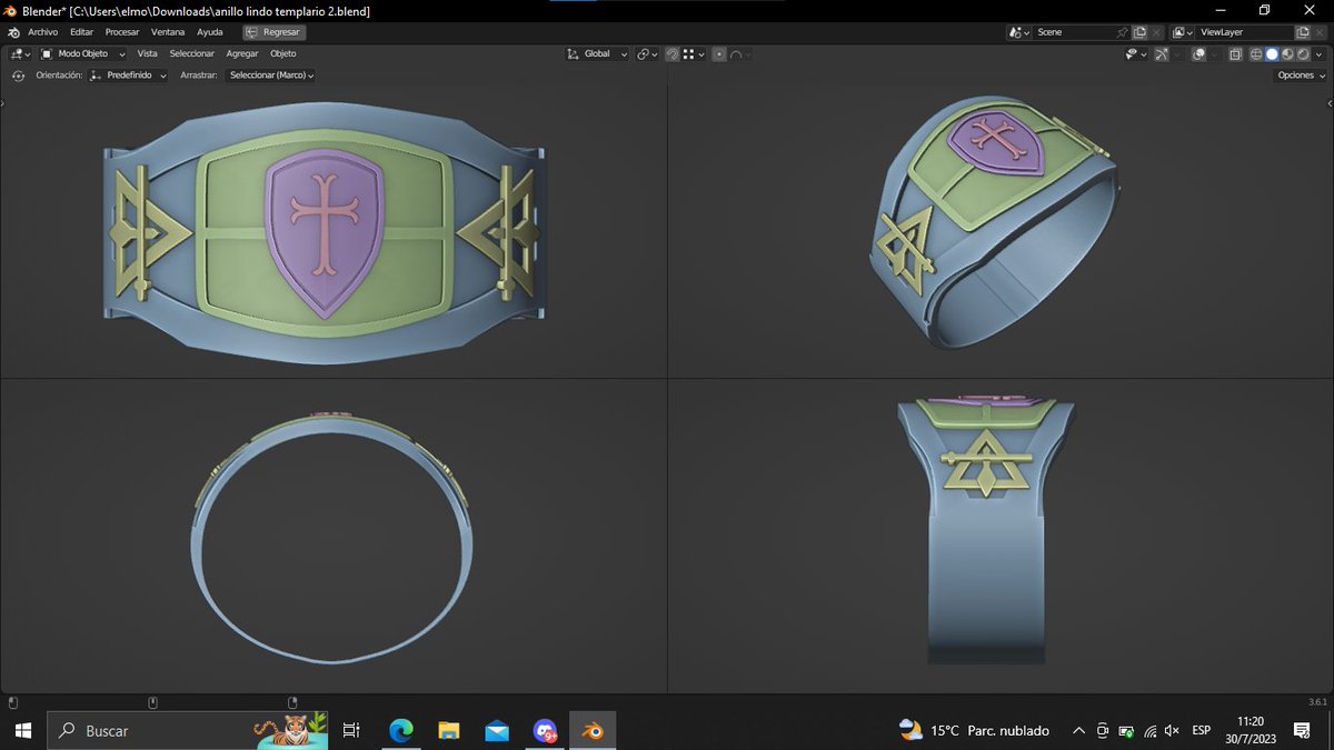 Chuchas_3D's tweet photo. Day 5 I had a few small problems at the bottom, I explain it by comments that I ran out of characters xd
#3djewelry #3d #3dRing #blender #wireframe3d #modeling3d #templar #templarios #knightstemplar #templier #templarring https://t.co/g3AUB2cziZ
