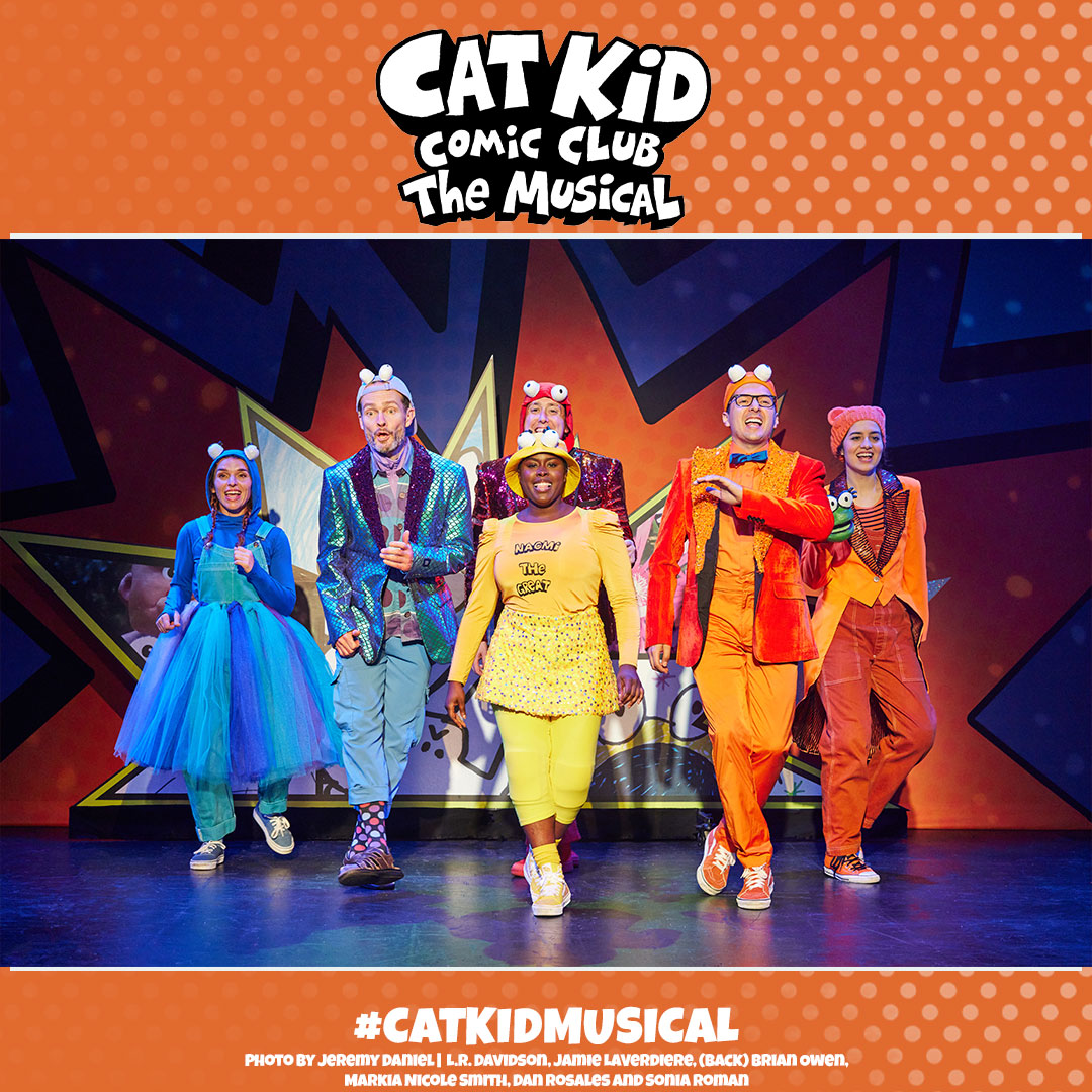TheaterWorksUSA's tweet photo. Trust us - this is one mega-gigantic, humonga-normous Comic Club Party you don't want to miss! Get tickets to #CatKidMusical today at https://t.co/t6JcAmA55W! https://t.co/y8g7OplDjY