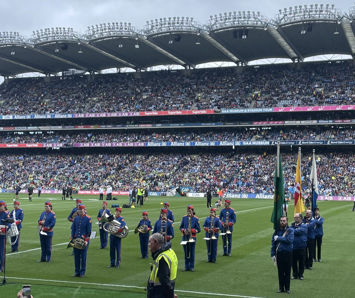 Artane band getting ready in ⁦<a href="/CrokePark/">Croke Park</a>⁩
