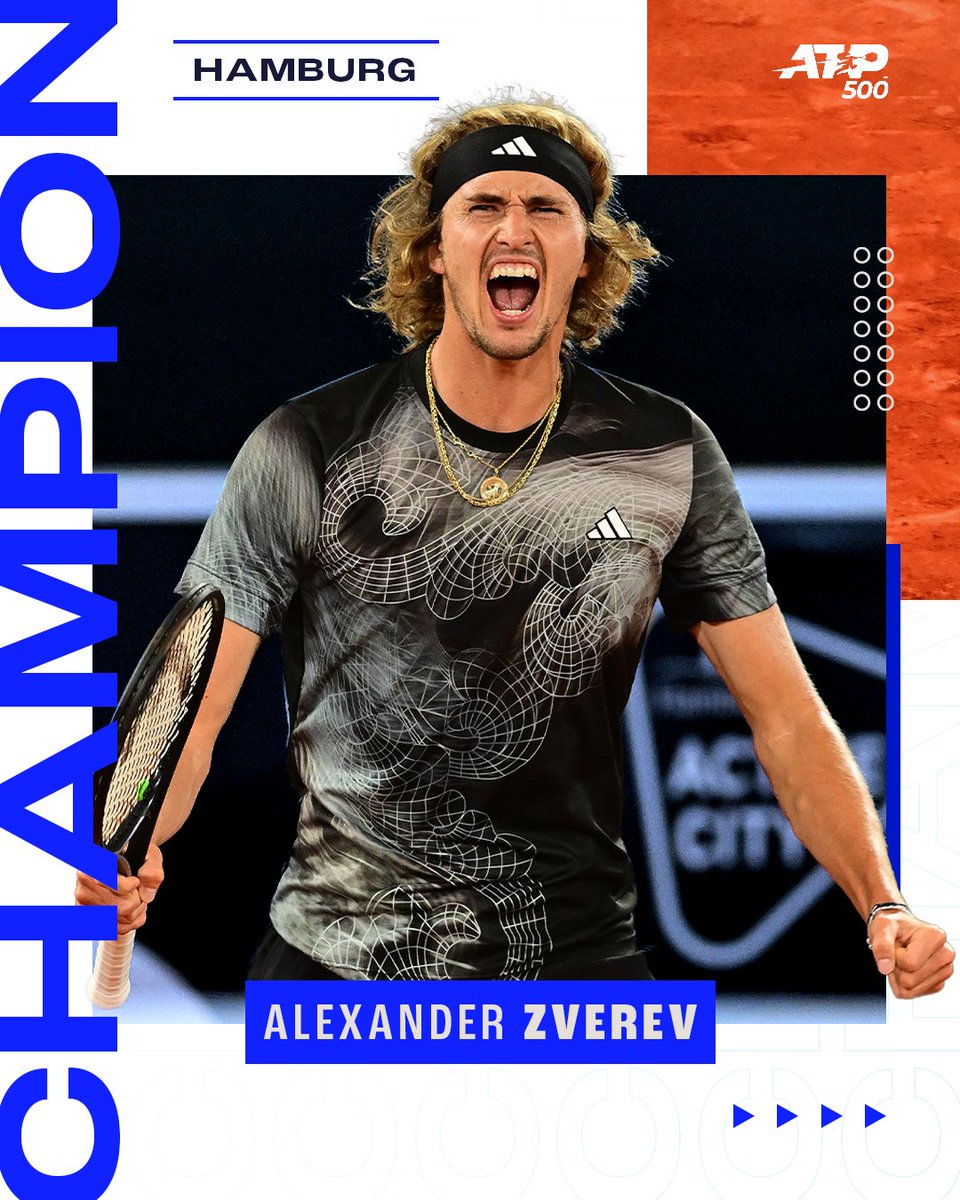 ATP Tour (@atptour) on Twitter photo Hometown glory! 🏆
20 career titles for <a href="/AlexZverev/">Alexander Zverev</a> after taking down Djere 7-5, 6-3!
#hamburgopen | <a href="/hamburgopen/">MSC Ladies Hamburg Open 〽️</a> Hometown glory! 🏆
20 career titles for <a href="/AlexZverev/">Alexander Zverev</a> after taking down Djere 7-5, 6-3!
#hamburgopen | <a href="/hamburgopen/">MSC Ladies Hamburg Open 〽️</a>